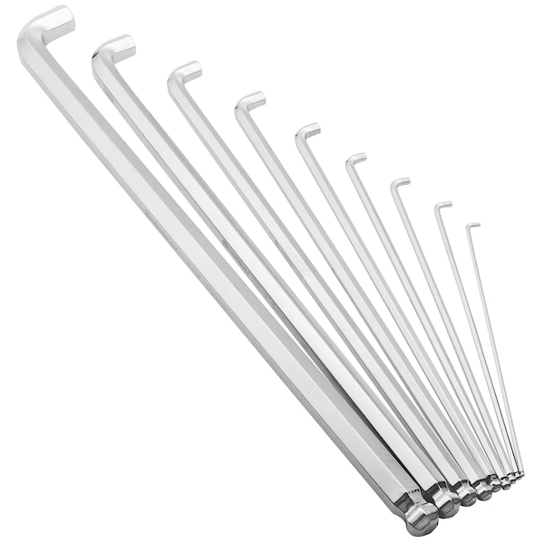 9Pc Metric Stubby & Extra Long Hex Ball  End Hex Wrench Set